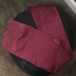 CALIA by Carrie Maroon Seamless Leggings